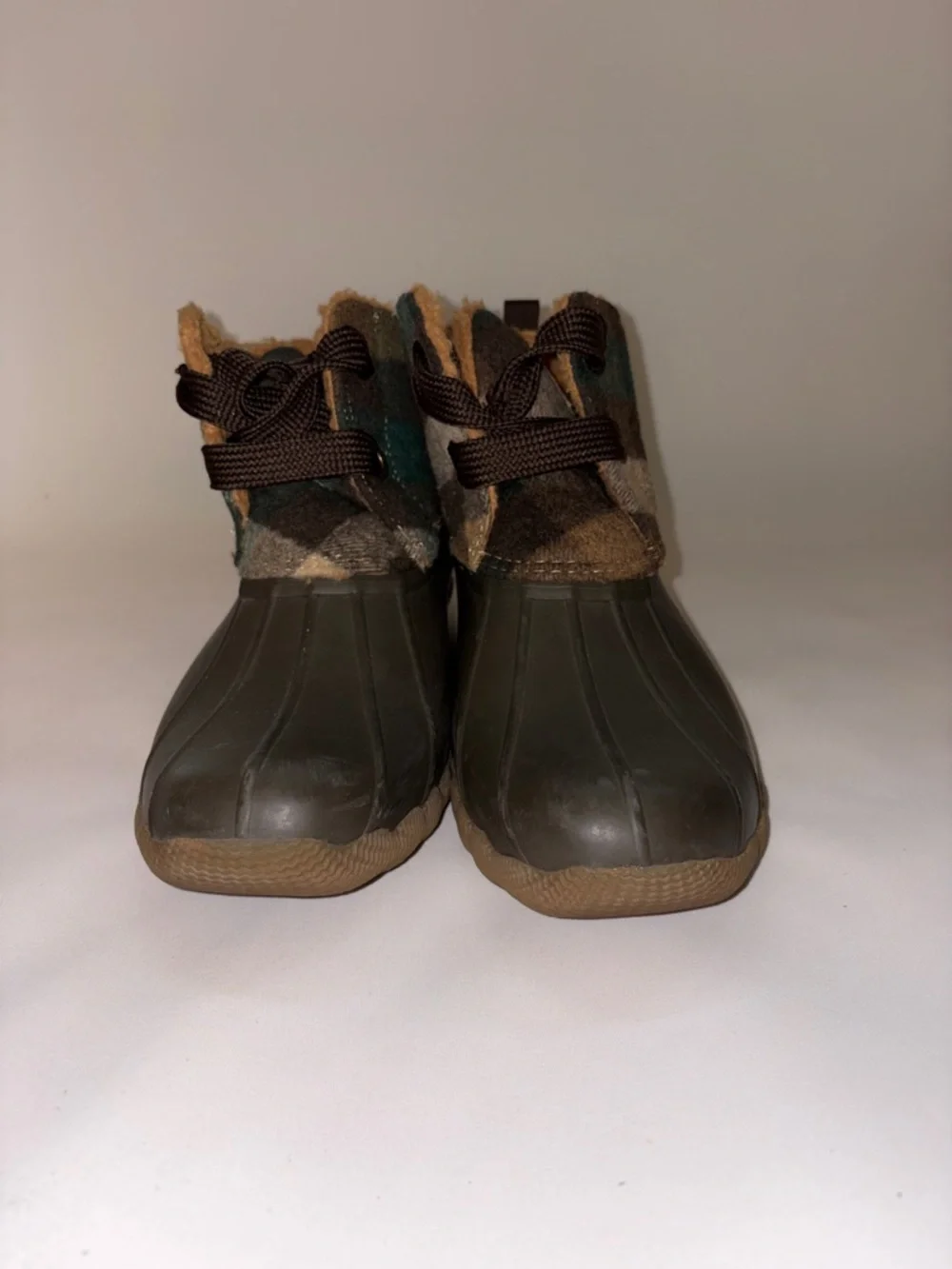 Sperry‎ Women's Saltwater 2-Eye Plaid Wool Duck Boots Size 9